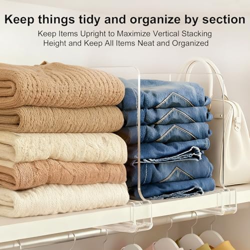 Purse Organizer for Closet Shelf Dividers: Clear Acrylic 16-Pack - Image 4