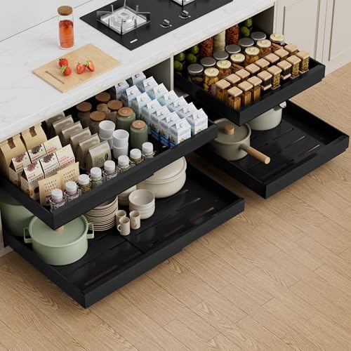 PAKETA 4 Pack Expandable Pull Out Cabinet Organizer,21" Deep by Unknown