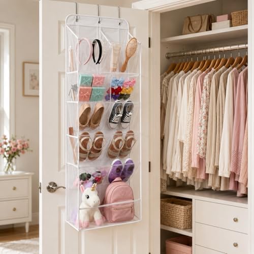 HOMELUX THEORY Hanging Shoe Organizer for Closet, 6-Tier, 120D, Transparent - Image 2