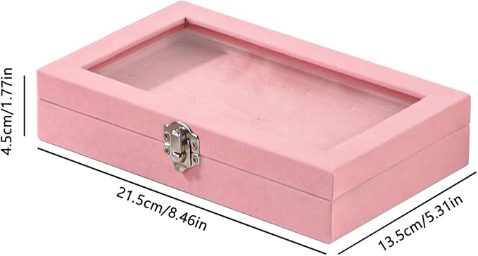 Travel Jewelry Box,Small Jewelry Case,Rings Earrings Cufflinks Organizer for Girls (Pink, Ring Box)