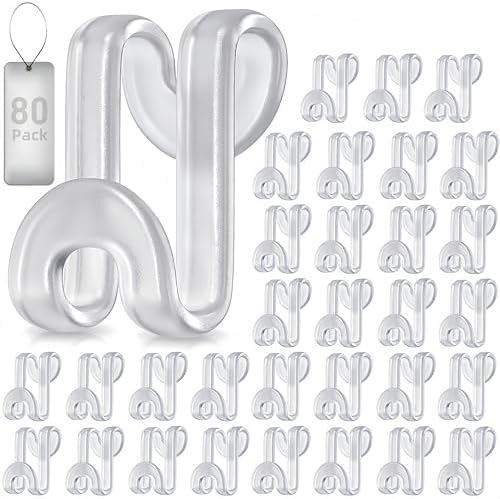80Pcs Space Saving Hanger Hooks, Plastic Hanger Connector Hooks Clear by Besslly