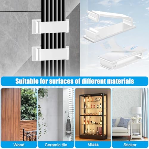 XHF 100 PCS Self Adhesive Cable Clips(L) White,Wire Clips Cable Management Wire Organizer Cord Holder for Under Desk, Car, Wall, TV PC Ethernet Cable - Image 3