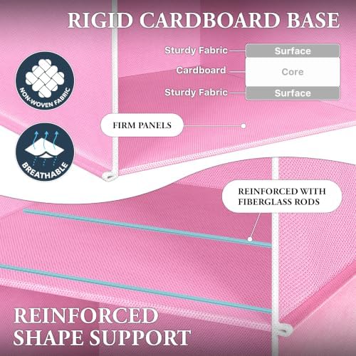 Simple Houseware 6 Shelf Hanging Closet Organizer, Pink - Image 4