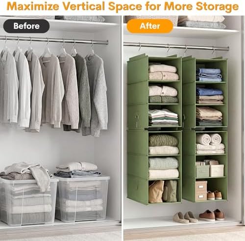 Extra Deep Hanging Closet Organizers and Storage, 2 Pack 3-Shelf - Image 6