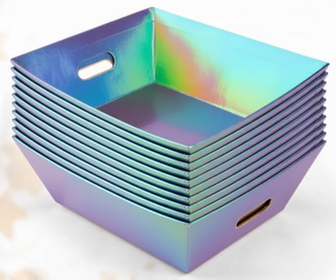 10PACK laser Baskets For Gifts Empty, 10x12” Thick Gift Basket Empty Gift Baskets for Christmas