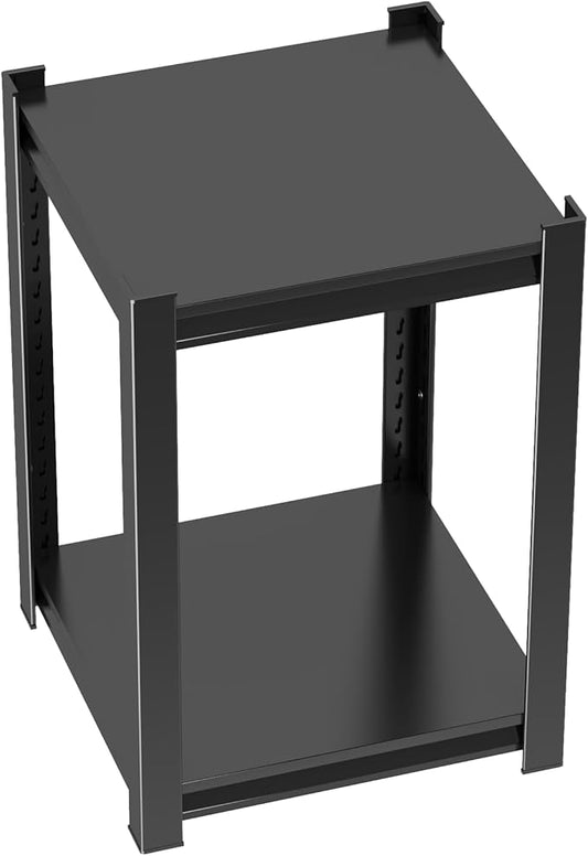 2-Tier Small Shelving, 14''W*12''D*22''H Metal Storage Shelf ，500 lbs Heavy Duty Unit Shelves, Upgraded Reinforced Double-Layer Columns for Kitchen Bedroom, Bookshelf, Living room, Coffee rack