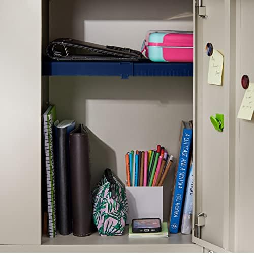 LockerMate Adjust-A-Shelf Locker Shelf, School Organizer, Blue - Image 2