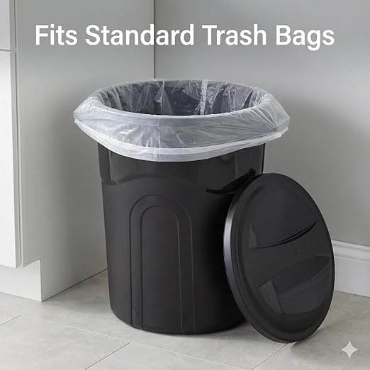 20 Gallon Heavy Duty Trash Can with Secure Click-Lock Lid – Durable All-Weather Plastic Garbage Bin for Outdoor Patio, Garage, Kitchen & Commercial Use – Black Utility Container