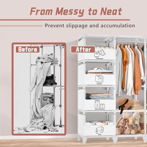 Portable Closet, Easy Assembly, Large Capacity Wardrobe Closet - Image 4