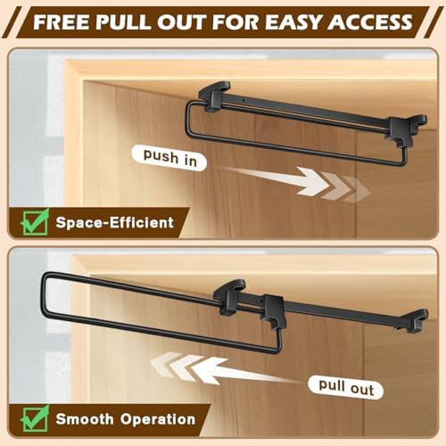 Sliding Hat Organizer with 20 Clips, Hat Organizer for Baseball Caps, Racks for Baseball Caps Wall Space Saving Design, 2 Pack, Black - Image 5