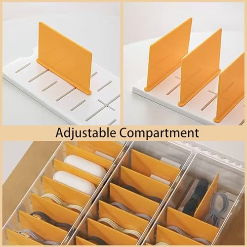 2 Pack Clear Cable Organizer Box with Lid, Plastic Charger Cable Cord Storage Organizer, Stackable Office Desk Organizers, Multifunctional Accessories Storage Box Fit in Home Drawer - Image 4