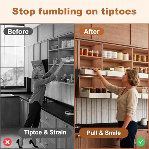 Fokyfok Pull out Cabinet Organizer,18"-25"W,10"-13"D,Expandable,Adhesive - Image 3