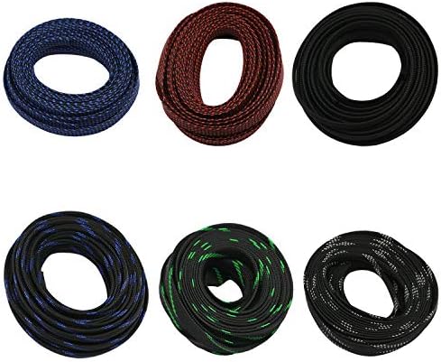 30ft PET Expandable Sleeving Wire Cable Sleeve (2/3", Green&Black) - Image 4
