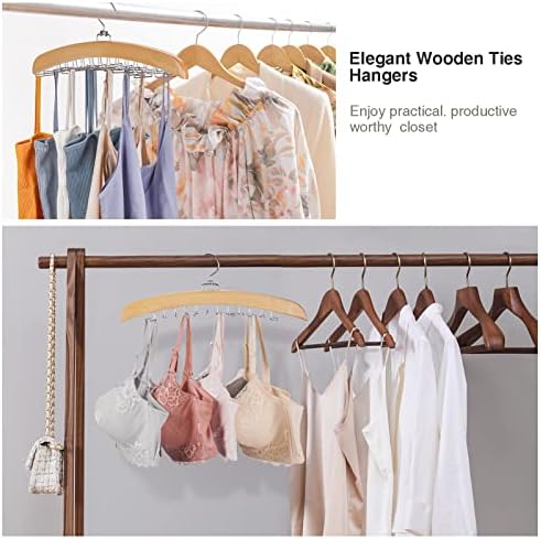Tie Hanger 24 Hooks Tie Racks For Men Closet, Tie Rack With Upgraded 360°Rotating,Tie Hangers For Men,Tank Top Hanger,Neck Tie organizer,Belts Scarves Accessories for Bras,Tank Tops,Camisoles… - Image 3