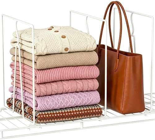Wire Shelf Dividers for Closet: 12" Tall x 12" Deep (Taller) 6 Pack by Saccik
