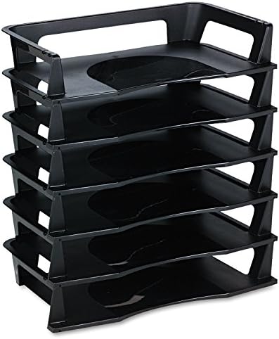 Rubbermaid Regeneration Letter Tray, Six Tier, Plastic, Black (86028) - Image 4