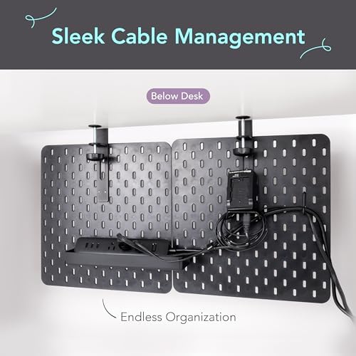 EHO Clamp-On Desk Pegboard, 2Pack (Combined Size 27 x 14 inch) Privacy Divider, Desk Partition Panel, No-Drill Desk Mounted Peg Board Organizer for Office, Gaming, Home, Black - Image 6