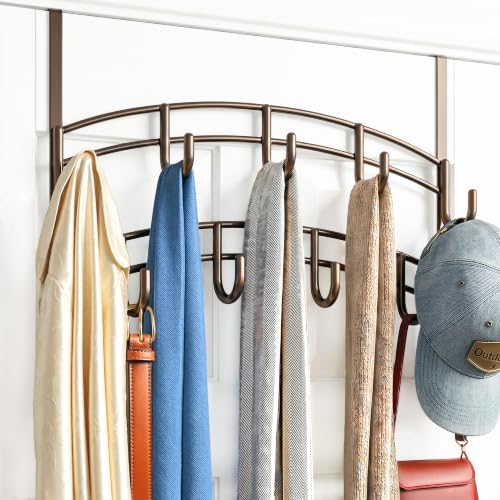 LYNK Professional® Home™ Over the Door Hooks - 9 Hook – Over the Door Coat Rack - Over the Door Hanger - Hanging Towels or Clothes - Bathroom, Bedroom, Laundry Room - Lifetime Ltd. Warranty, Bronze - Image 3