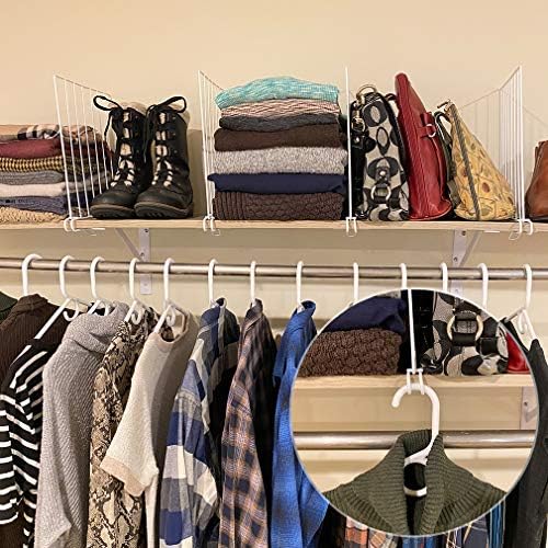 Evelots Wood Shelf Dividers, 12-Inch Tall Steel Closet Organizer 8-Pack Set - Image 2