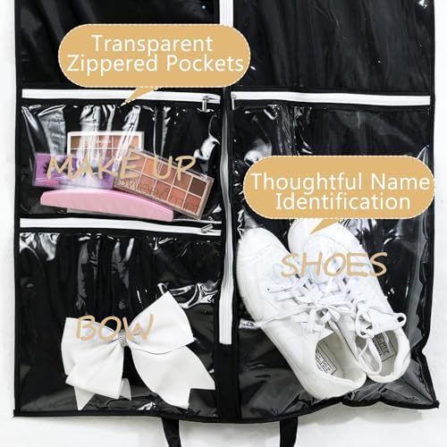 Blushtier 40" Cheer Uniform Garment Bag Cheerleading, Black,Gold - Image 3
