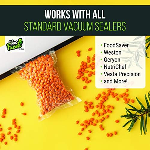 Vac Fresh Food Vacuum Sealer Rolls (8" x 50' & 11" x 50', 2 Rolls), 3.5mil VF811C Embossed Food Storage Bags, Vacuum Seal Bags for Meal Prep, Sous Vide Bags for Cooking (100 Feet) - Image 3