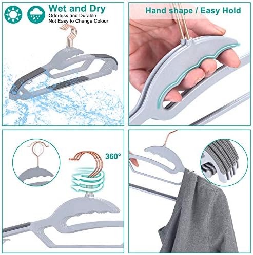 TIMMY 50 Pack S-Shaped Plastic Clothes Hangers, Non-Slip, Space-Saving - Image 5