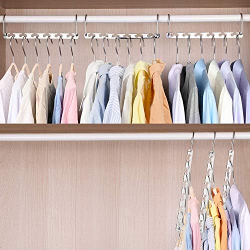 Metal Magic Hangers Space Saving Clothes Hangers Closet Space Saver Clothing Hanger Oragnizer for Wardrobe Space,Wrinkle-Free Clothes（Pack of 20） - Image 4