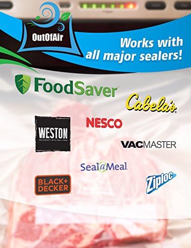 8" x 25' Rolls (Fits Inside Machine) - BULK 8 Pack (200 ft total) OutOfAir Vacuum Sealer Rolls Works With FoodSaver & Other Machines, 33% Thicker BPA Free Sous Vide Commercial Grade Bags - Image 3