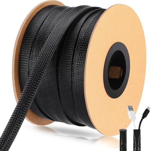 Pangda Braided Wire Loom 3/4'' X 150 Ft, Black by Pangda