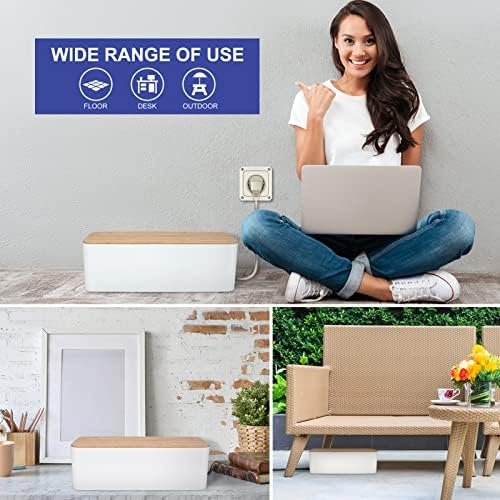 Tuwechen Cable Management Box, Wooden Style Large Cord Organizer Box - Image 7