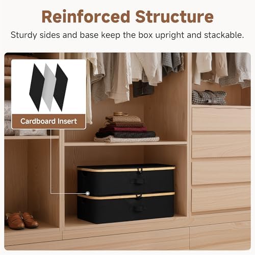 StorageWorks 7" Low Profile Underbed Storage Containers with Bamboo Frame - Image 5