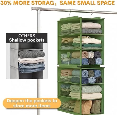 Extra Deep Hanging Closet Organizers and Storage, 2 Pack 3-Shelf - Image 4