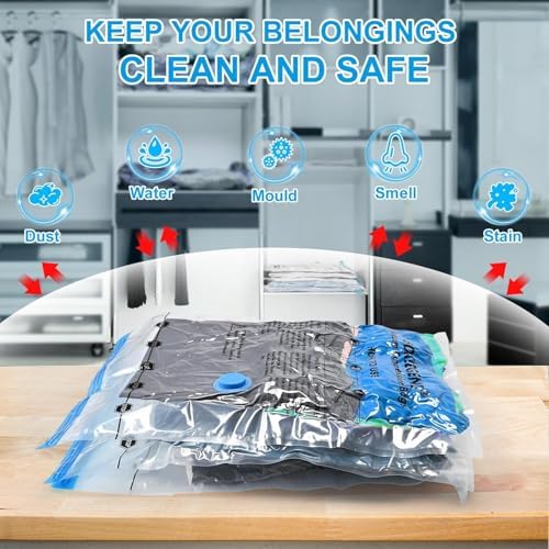 BoxLegend Vacuum Storage Bags with Large Hand Pump 12 Combo (3 Jumbo,3 Large, 3 Medium, 3 Small) Thickened Vacuum Seal Bags for Clothing Coat Bedding Quilt Blanket Pillow Comforters - Image 5