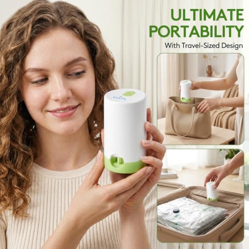 15 Packs Vacuum Bags for Travel with Rechargeable air Pump, 3 Sizes Vacuum Seal Bags for Clothing, Space-Saving Compression Storage Bags for Travel & Closet Organization - Image 5