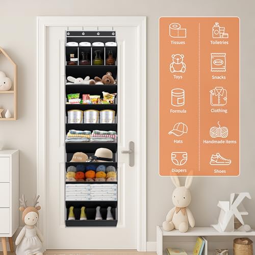 KYEVIS 10-Tier Large Size Over the Door Shoe Organizer, 20 Pairs Hanging Shoe Rack for Closet with Deep Pockets, Space-Saving Storage for Sneakers, Boots Heels (Black) - Image 5