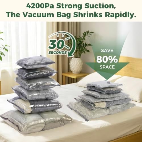 Vacuum Storage Bags with Cordless Digital Pump - 10 Medium - Image 5