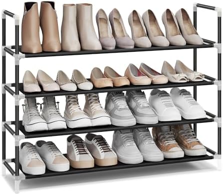 SONGMICS 4-Tier Shoe Rack, Shoe Storage for Hallway Closet by SONGMICSbySONGMICSHOME