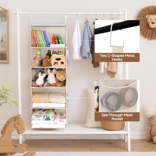 StorageWorks Hanging Closet Organizer for Small Closets, 5 Shelf - Image 4