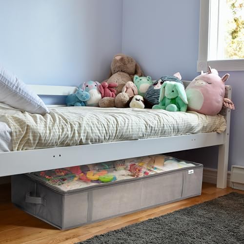 StorageExpert Under Bed Storage Containers, Closet Organizer, Grey, 4 Pack - Image 6