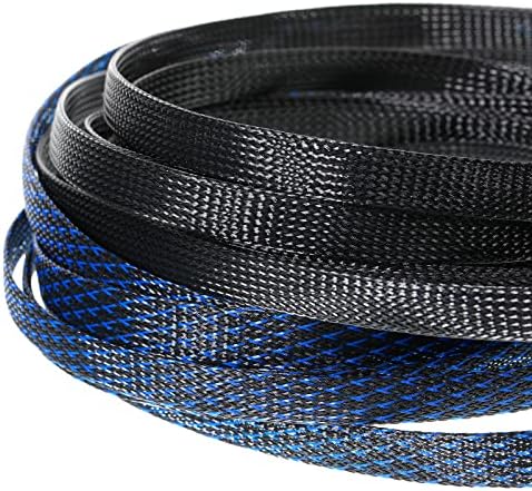 Xuniea 96ft Wire Loom Braided Cable 1/2, 1/4, 3/8 Inch,Black and Blue - Image 6