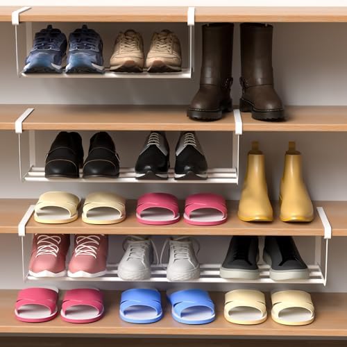 CroBlissful 1 Pcs Expandable Shoe Rack Shelf Organizer for Closet, White by CroBlissful