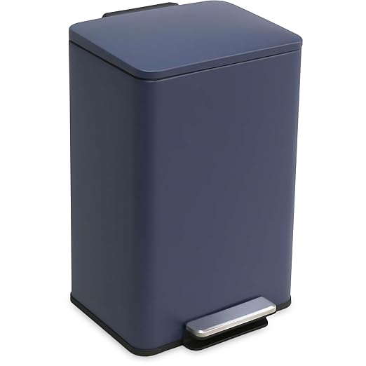 SIMPLI-Magic 50L / 13.2 Gallon Kitchen Trash Can - Soft-Close Lid, Hands-Free Step Pedal, Stainless Steel Garbage Can with Odor Filter, Smudge-Resistant Finish