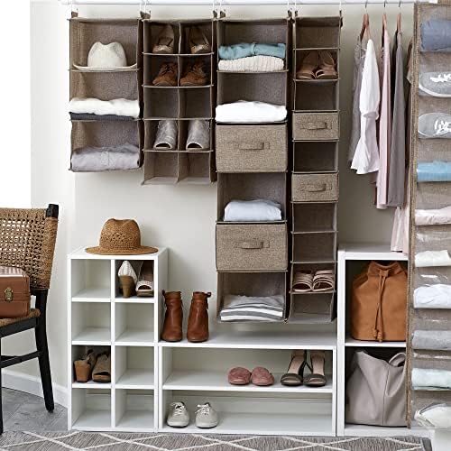 Household Essentials 20-Pocket Closet Shoe File, Beige - Image 3