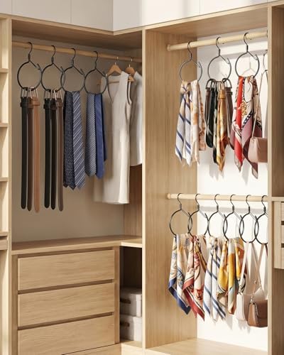 Supforce 2 Pack Belt Hanger, 360° Swivel Belt Organizer for Closet, Black - Image 2