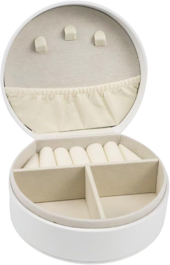 Travel Jewelry Case,Personalized Jewelry Box,Elegant Half-Moon Design with Personalized Golden Initial Case,Personalized Gifts for Women,Jewelry organizer;Personalized Gifts for Women or Friends(N)