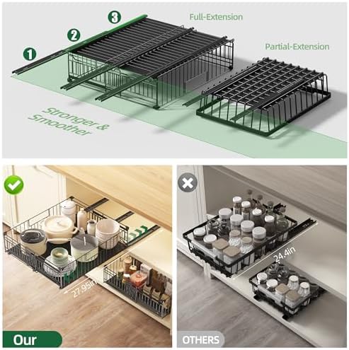 NETEL 2 Pack Expandable Pull Out Cabinet Organizer, 15" Deep - Image 5