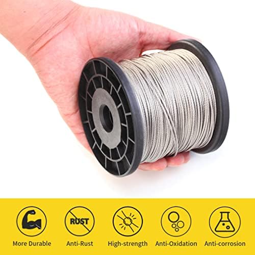 1/16 Wire Rope, 800FT 304 Stainless Steel Cable with 250Pcs Crimp Sleeves, Aircraft Grade, 7x7 Strand, 368lbs Breaking Strength, for Garden Trellis, Clothesline, Railing,Trellis - Image 5