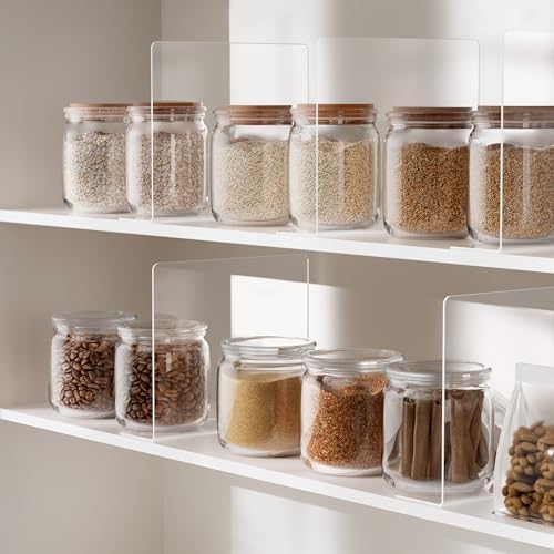 HBlife Acrylic Shelf Dividers for Closet Organization, 12 Pack Clear Sturdy Separate Closet Dividers for Shelves, Adjustable Purse Organizer for Sweater, Shirts, Handbags, Books in Bedroom and Kitchen - Image 7