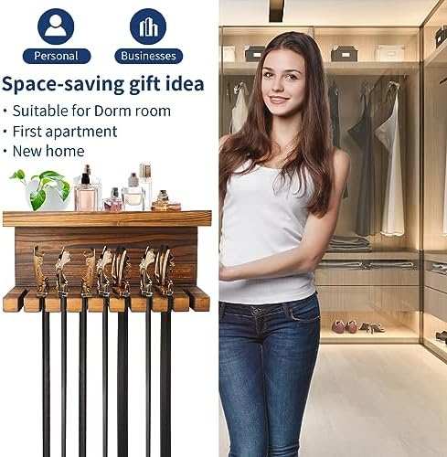 Yamahiko Belt Storage Organizer for Closet, Belt Hanger Wall Mounts with Double Shelving Platform, Belt Rack Holder Shelf for Closet Door, Wall Closet Organizer Tie Belt Hanger Rack for Men Women - Image 5