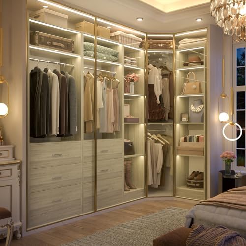 Besiost Corner Closet System with 6 Drawers, Corner Closet Organizer System - Image 3